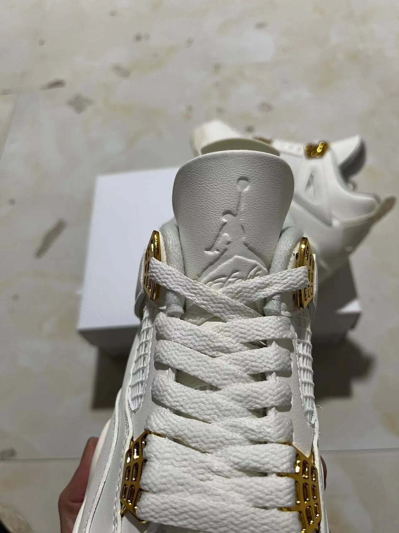 Air Jordan 4 White Gold Basketball Shoes 4