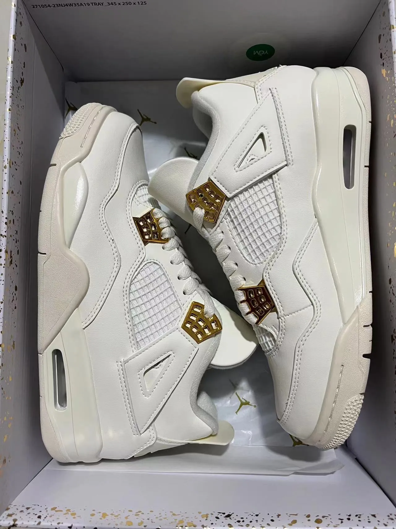 Air Jordan 4 White Gold Basketball Shoes 10