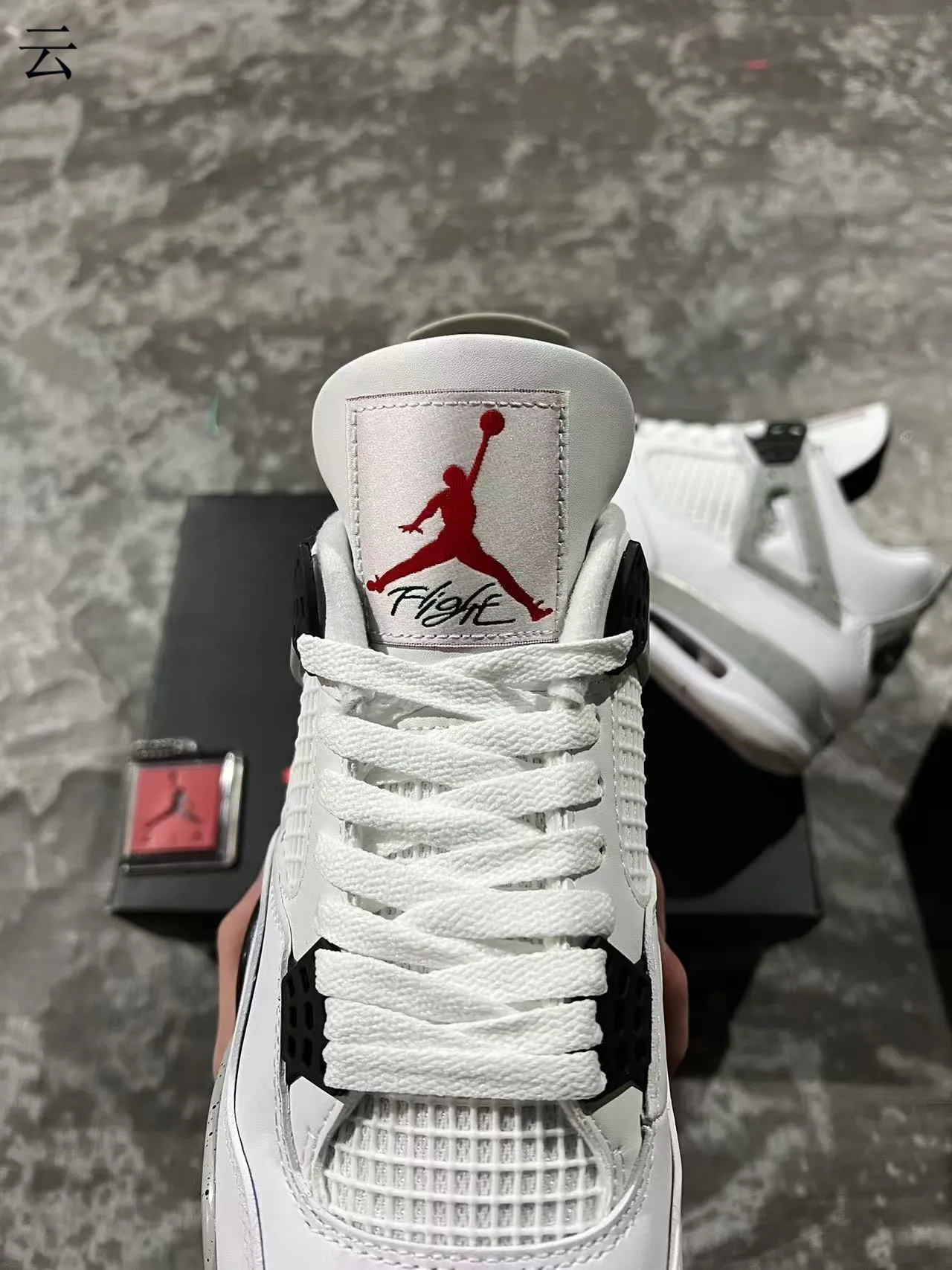 Air Jordan 4 White Gray Speckle Basketball Shoes 4