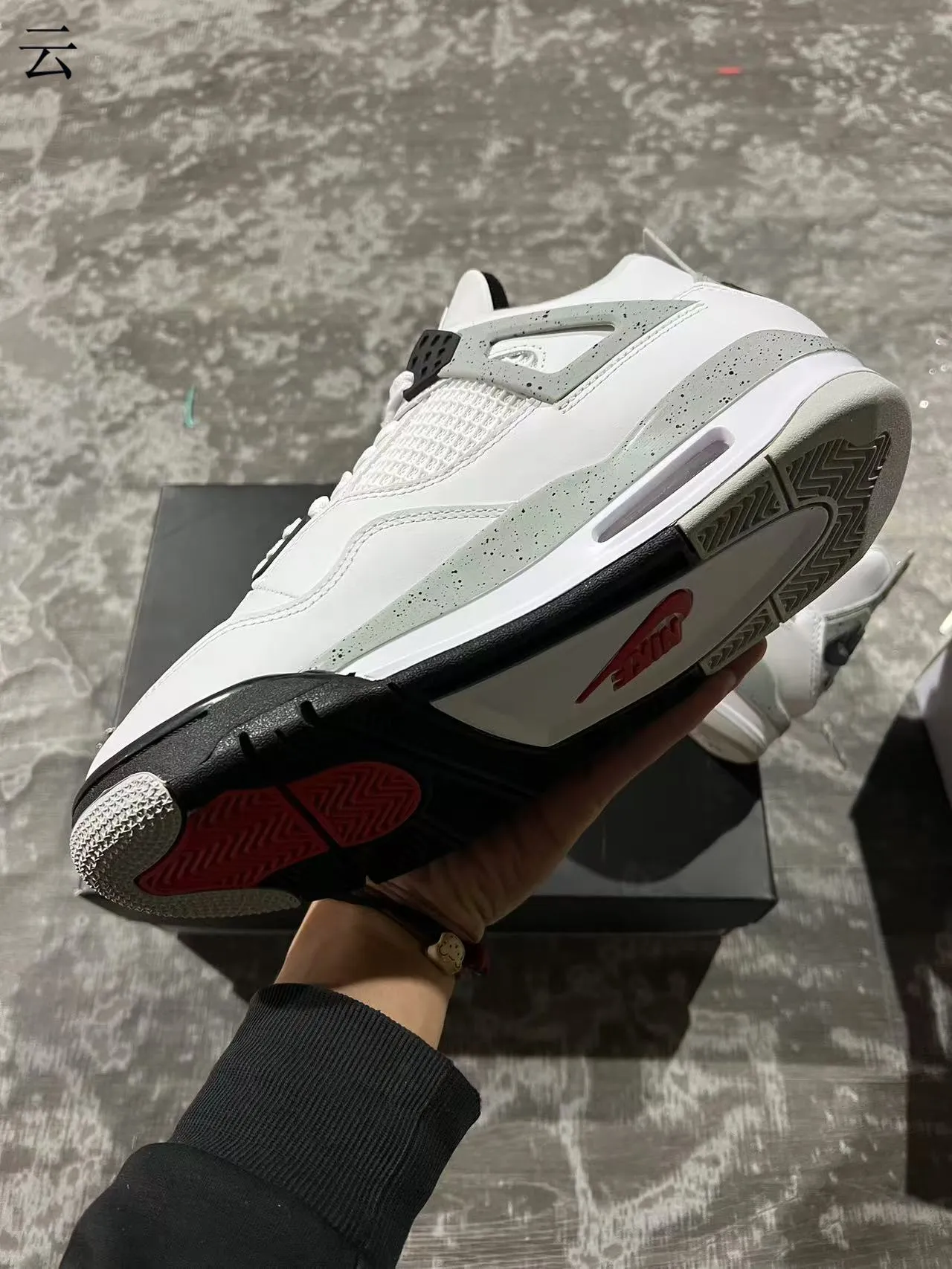 Air Jordan 4 White Gray Speckle Basketball Shoes 6
