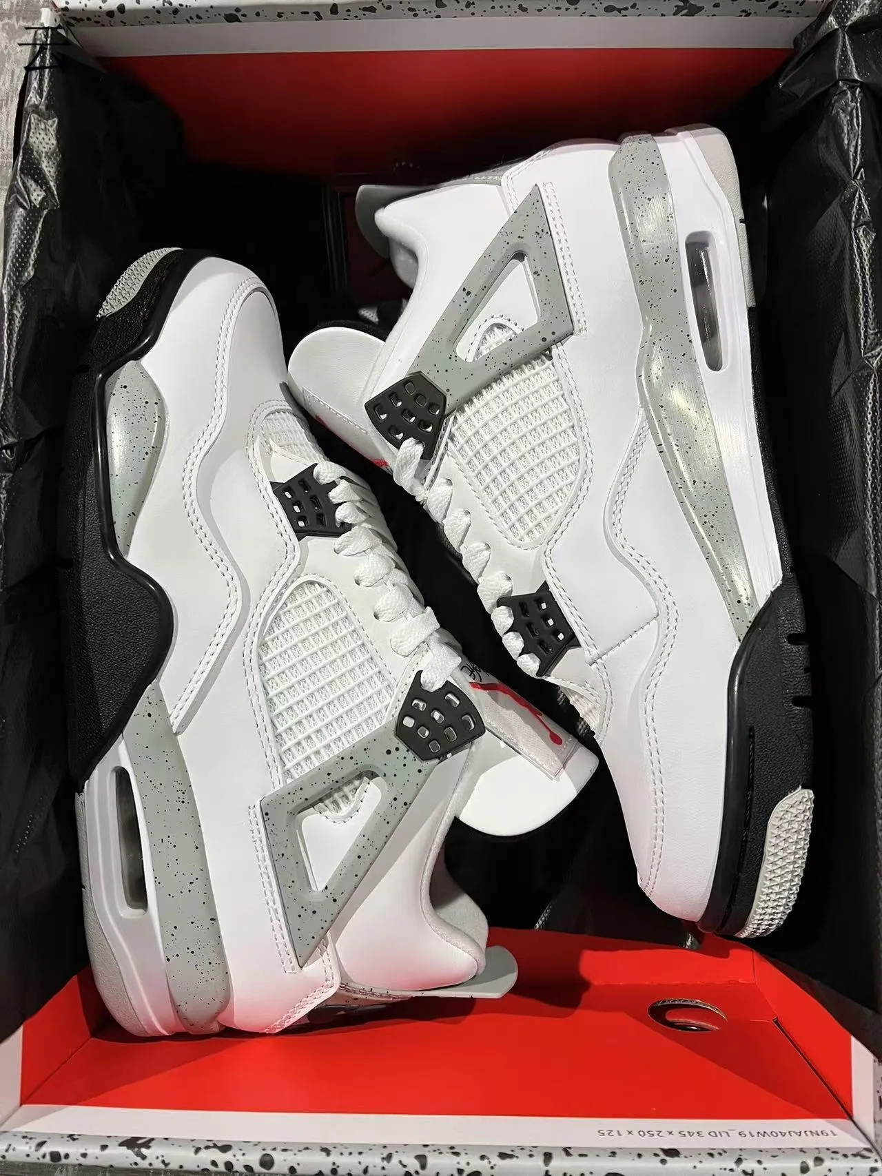 Air Jordan 4 White Gray Speckle Basketball Shoes 9