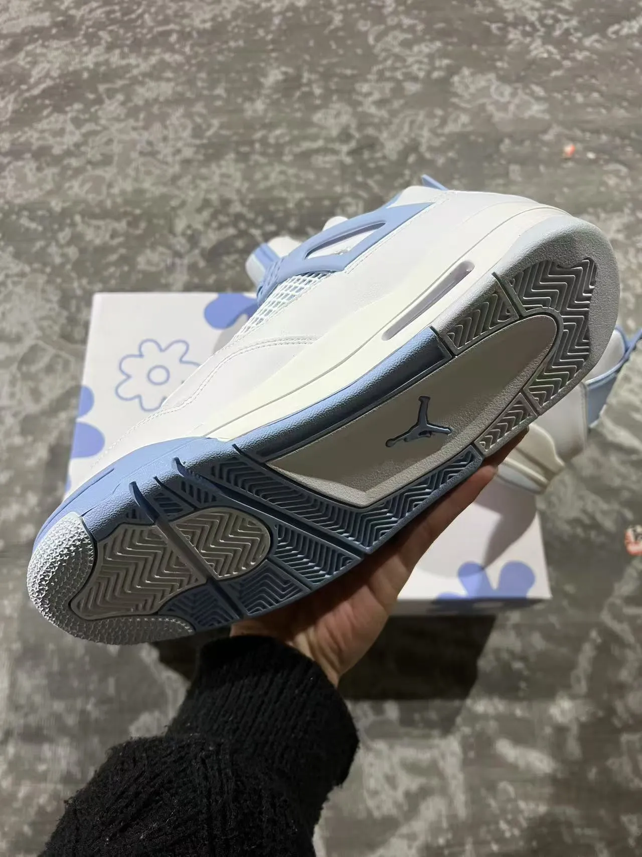 Air Jordan 4 White Light Blue Basketball Shoes 6