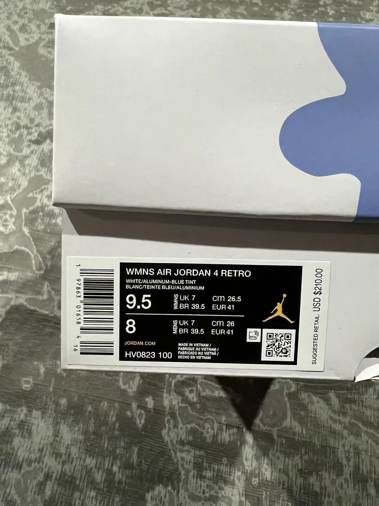 Air Jordan 4 White Light Blue Basketball Shoes 10