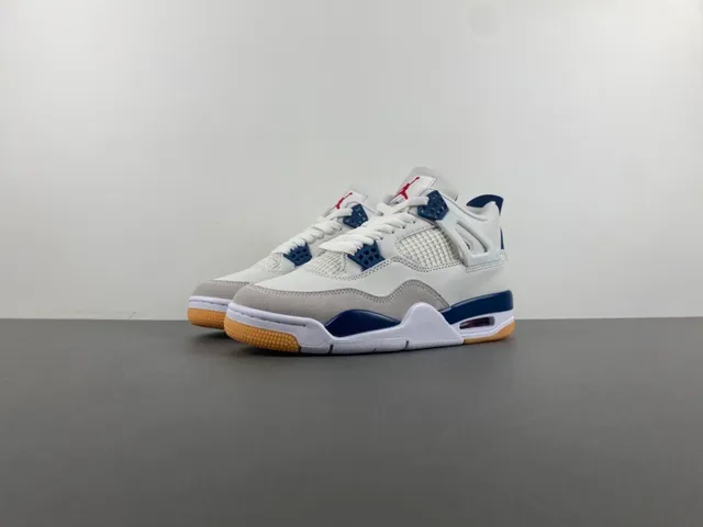 Air Jordan 4 White Navy Gum Basketball Shoes 10