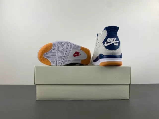 Air Jordan 4 White Navy Gum Basketball Shoes 16