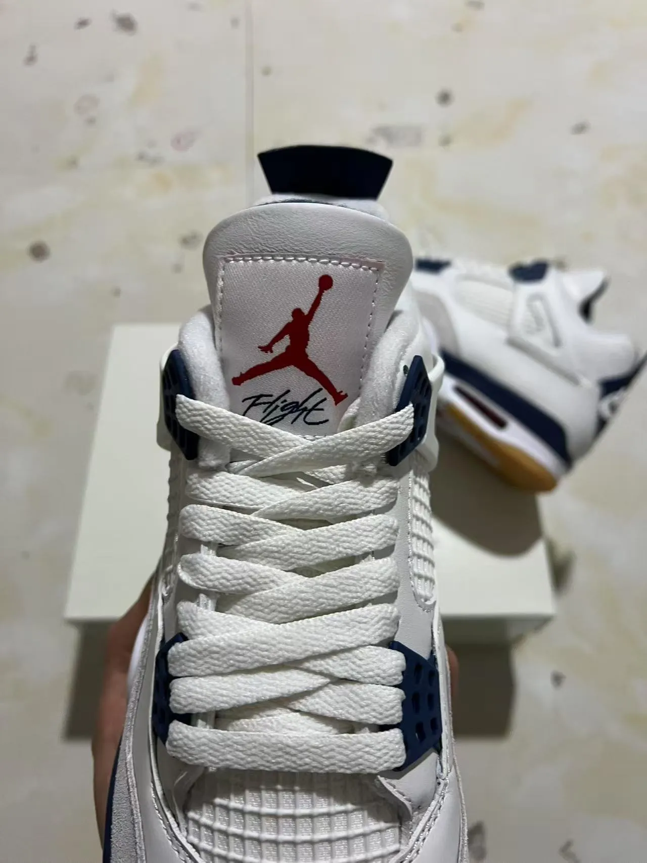 Air Jordan 4 White Navy Gum Basketball Shoes 4
