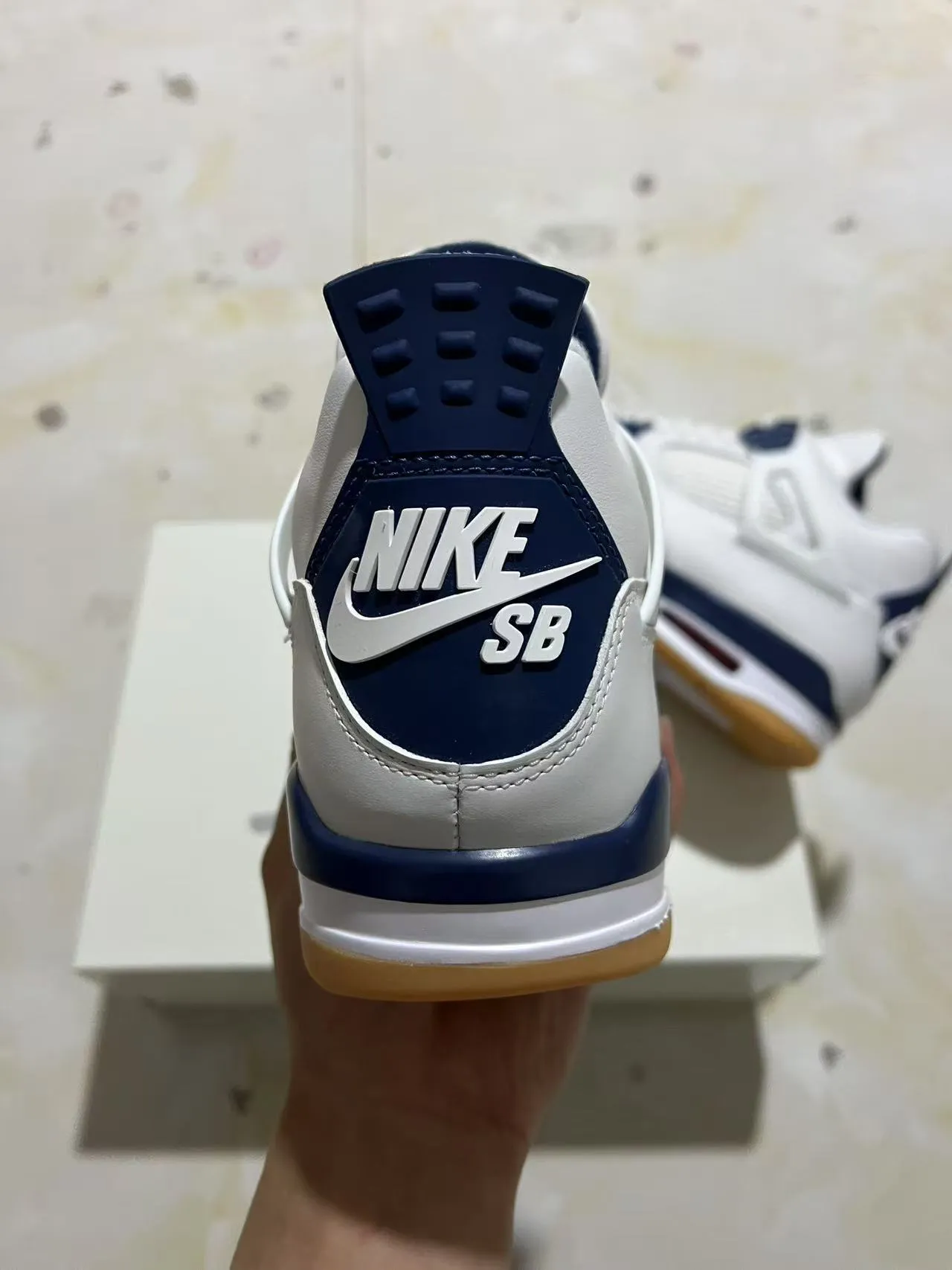 Air Jordan 4 White Navy Gum Basketball Shoes 8