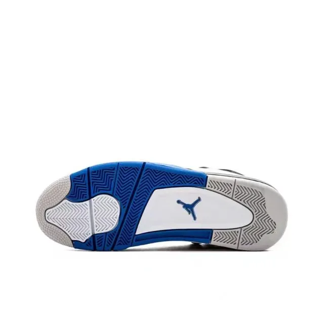 Air Jordan 4 Blanc Bleu Royal Noir Chaussures de Basketball 2