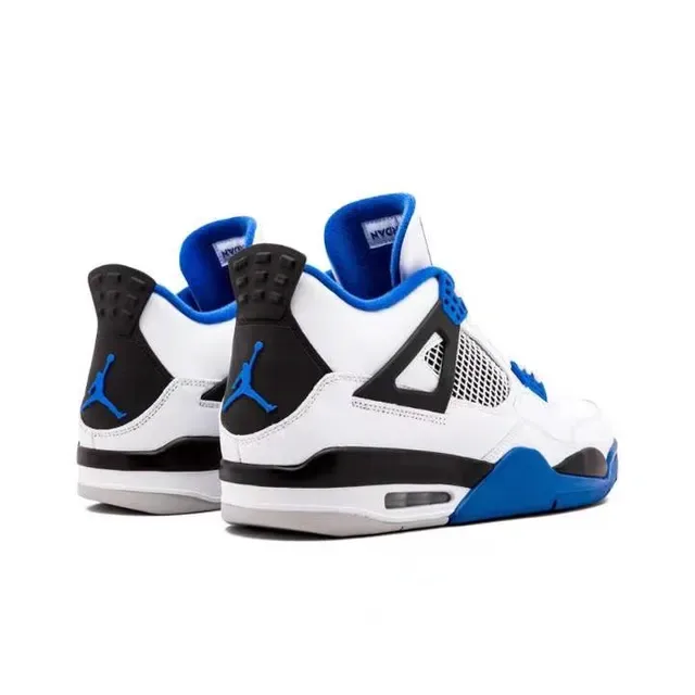 Air Jordan 4 Blanc Bleu Royal Noir Chaussures de Basketball 3