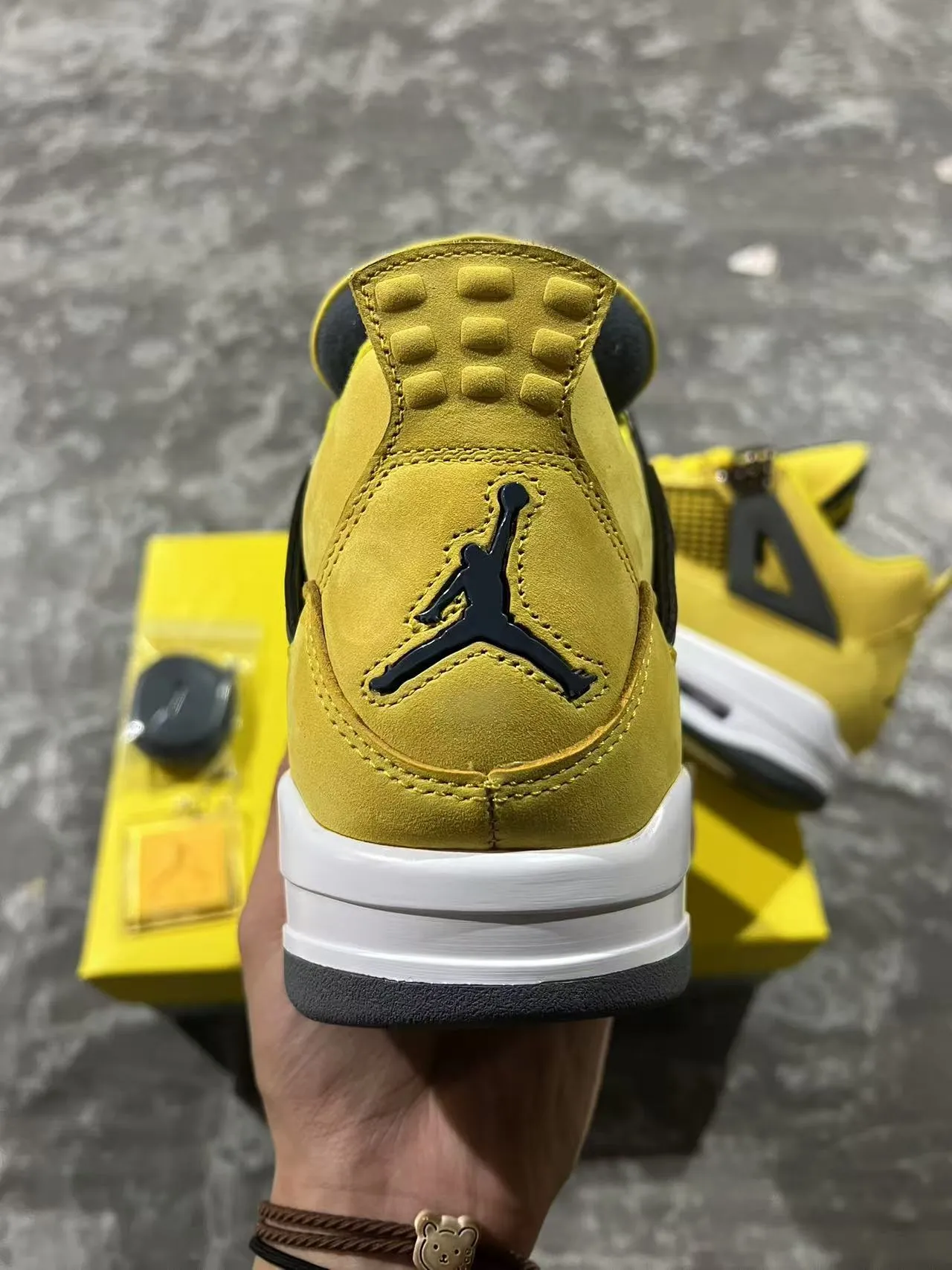 Air Jordan 4 Yellow Black White Basketball Shoes 8