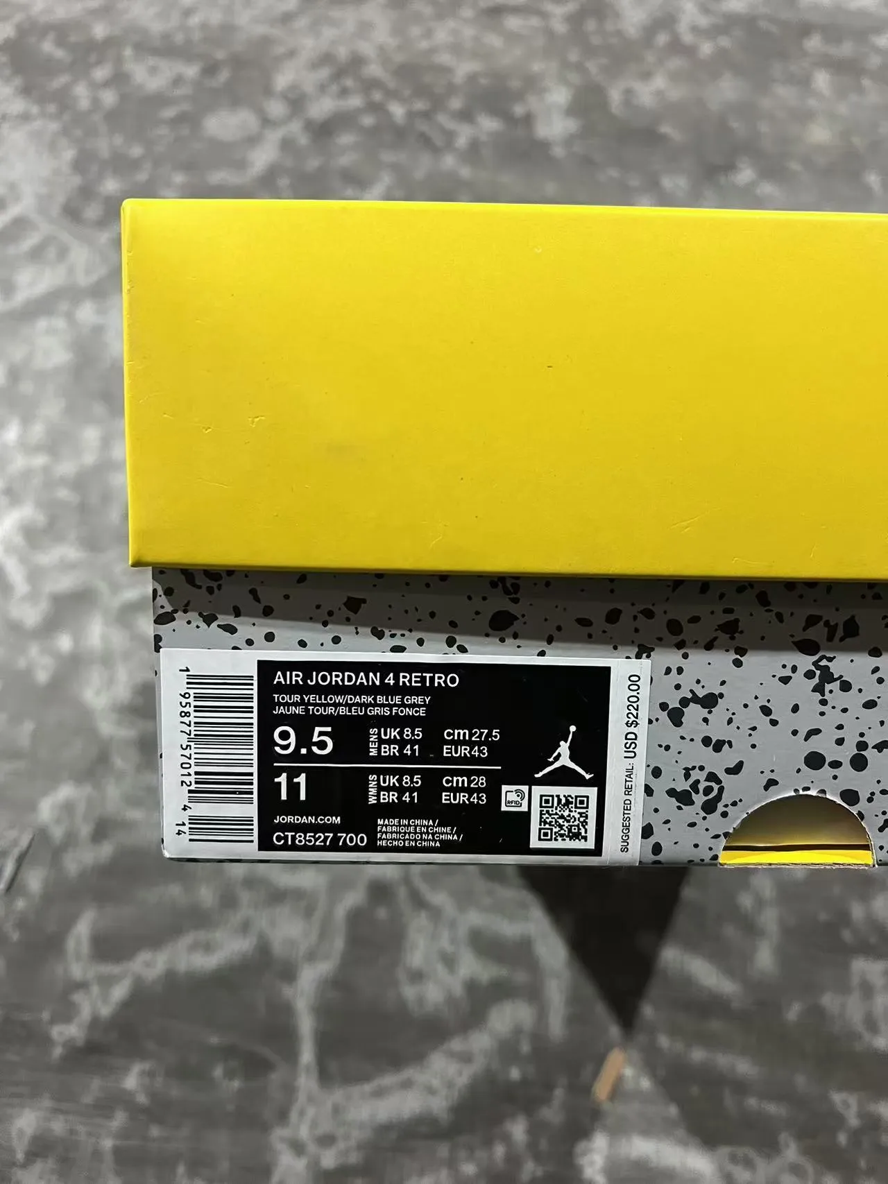 Air Jordan 4 Yellow Black White Basketball Shoes 10