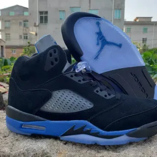 Air Jordan 5 Black Royal Blue Basketball Shoes