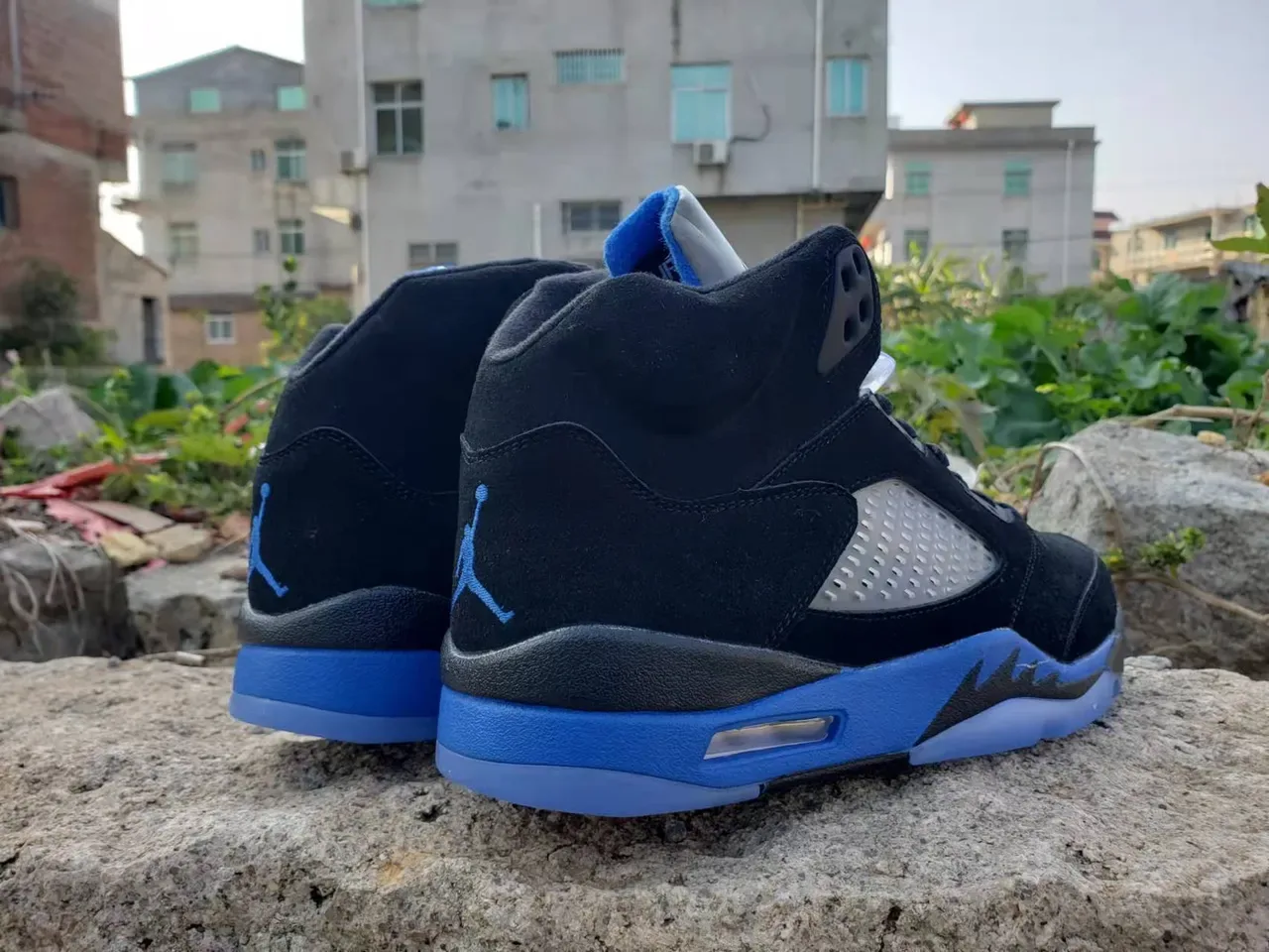 Air Jordan 5 Black Royal Blue Basketball Shoes 3