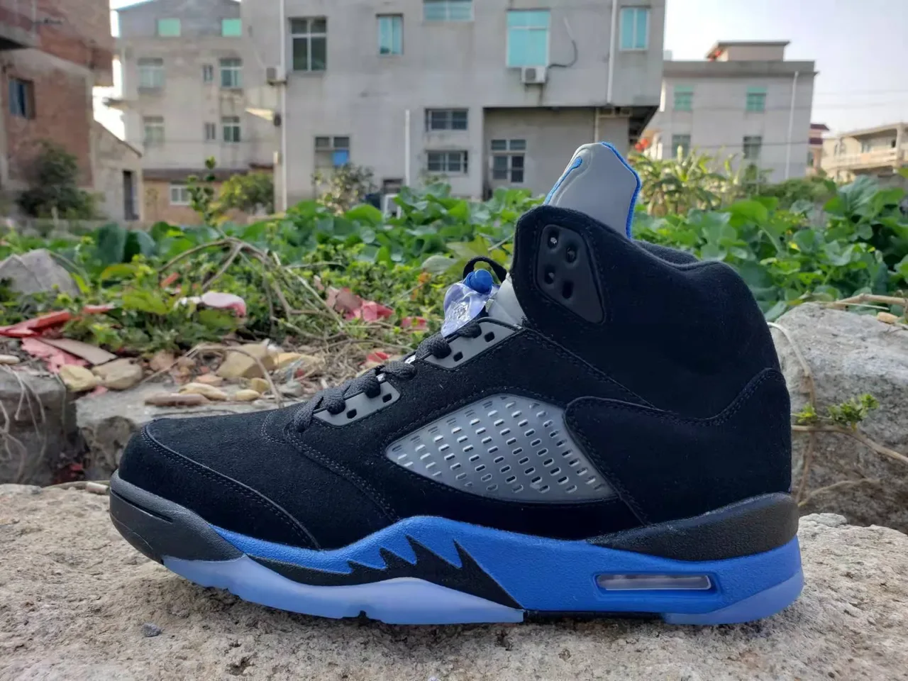 Air Jordan 5 Black Royal Blue Basketball Shoes 5