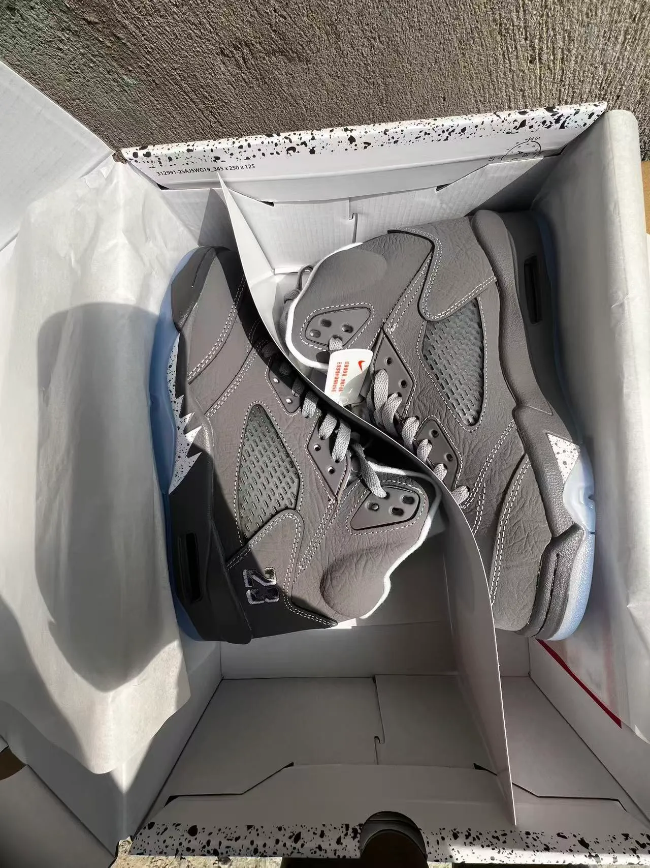 Air Jordan 5 Gray and Icy Blue Basketball Shoes 9
