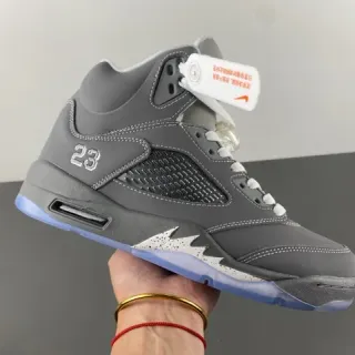 Air Jordan 5 Cinza e Azul Claro Tênis de Basquete