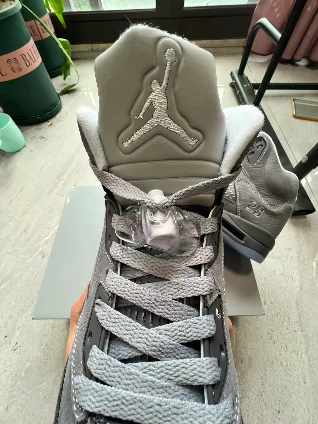 Zapatillas de baloncesto Air Jordan 5 gris moteado azul hielo 4
