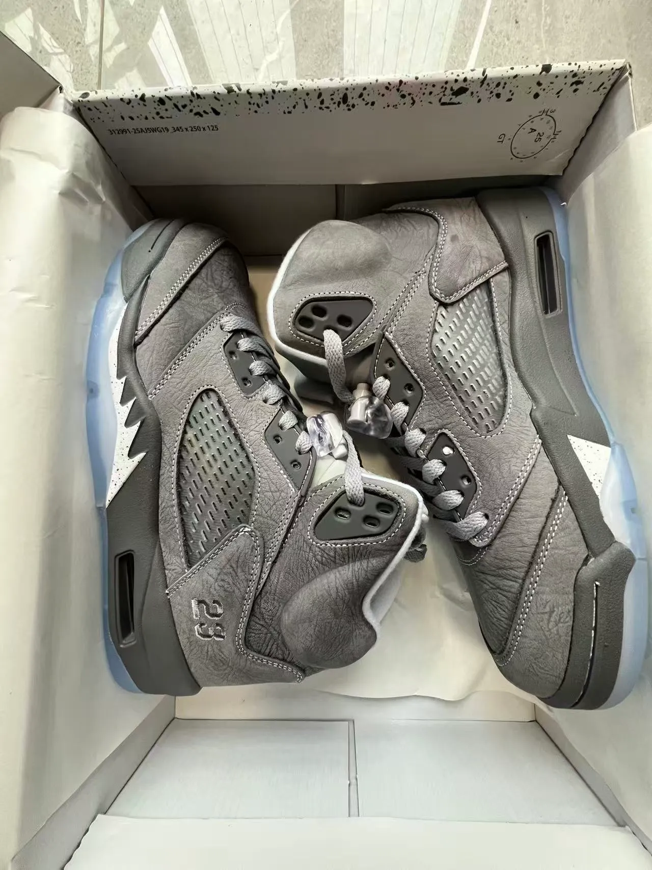Zapatillas de baloncesto Air Jordan 5 gris moteado azul hielo 9