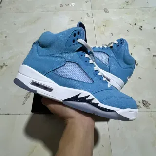 Air Jordan 5 Light Blue Suede High-Top Basketball Shoes
