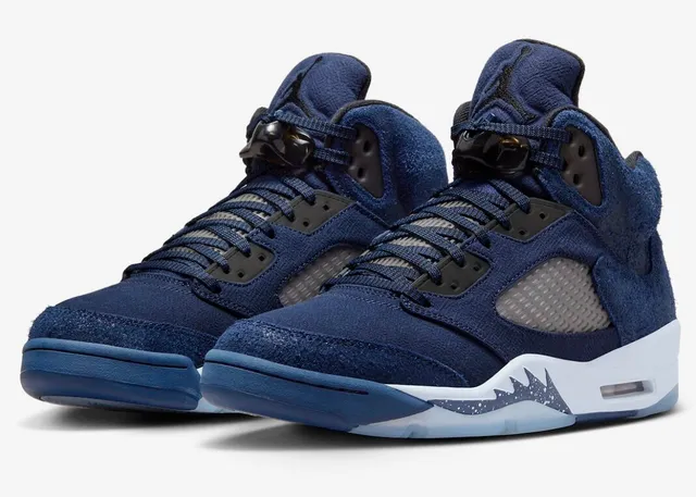 Air Jordan 5 Navy Blue High-Top Basketball Shoes 3