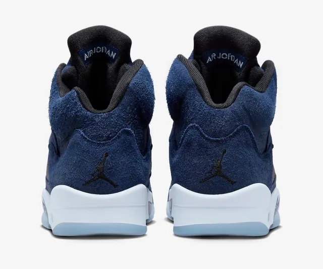 Air Jordan 5 Navy Blue High-Top Basketball Shoes 4