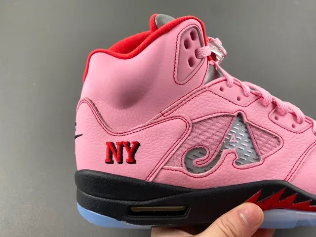Air Jordan 5 Rose Rouge Noir Chaussures de Basket 3