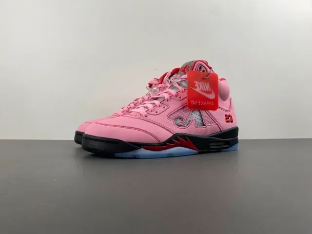 Air Jordan 5 Rose Rouge Noir Chaussures de Basket 10