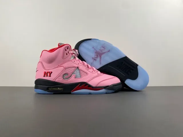 Air Jordan 5 Rose Rouge Noir Chaussures de Basket 13