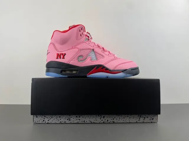 Air Jordan 5 Rose Rouge Noir Chaussures de Basket 16