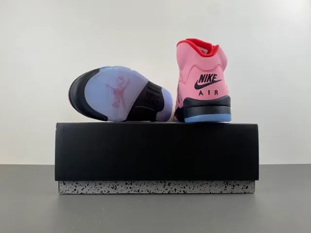 Air Jordan 5 Rose Rouge Noir Chaussures de Basket 17