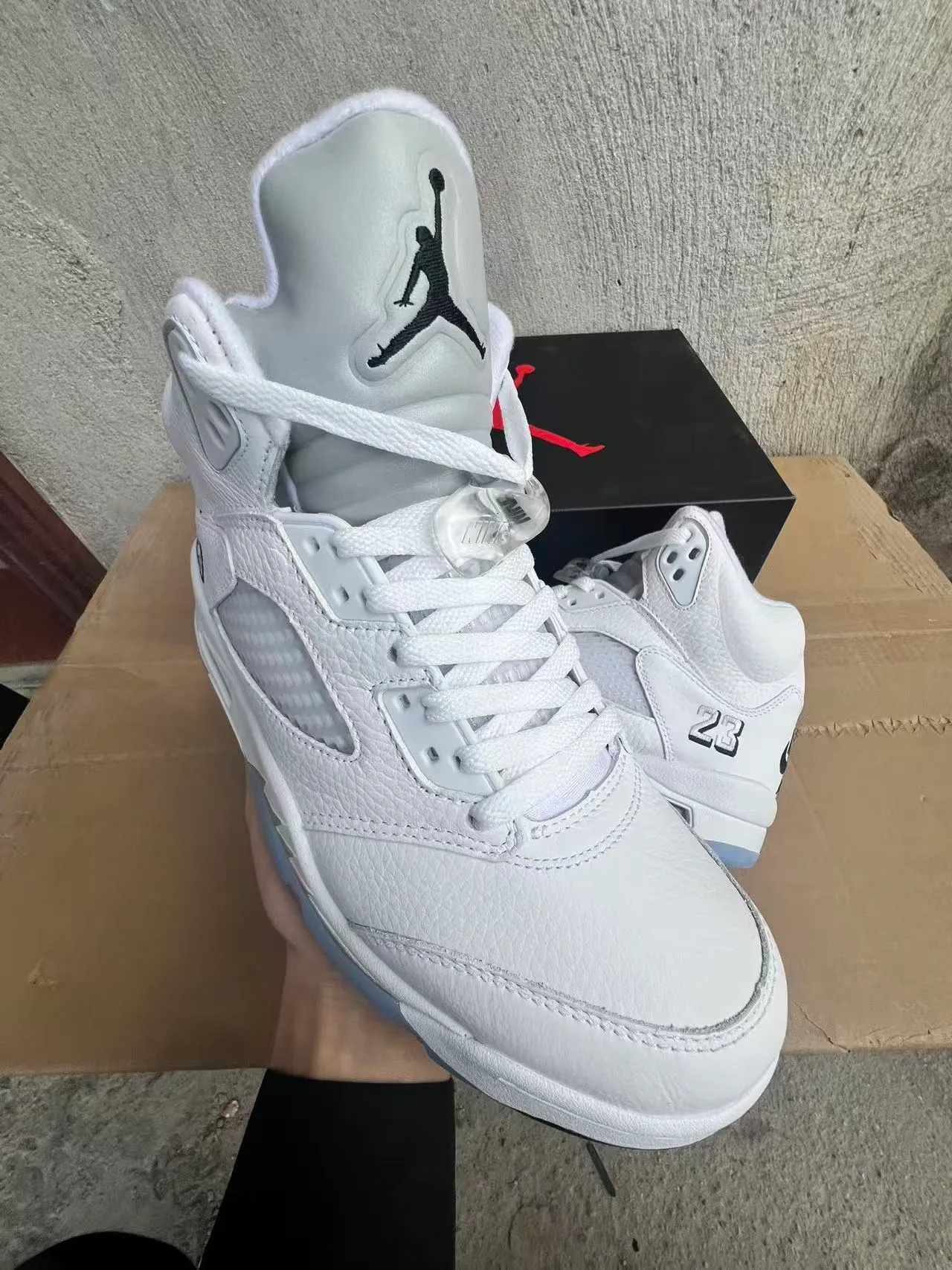 Air Jordan 5 White Light Blue Basketball Shoes 2