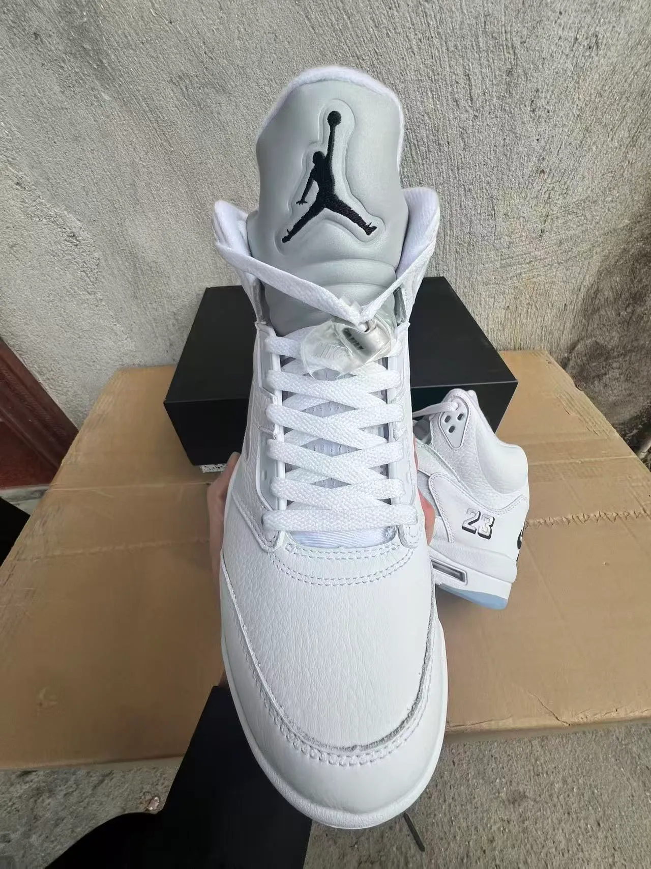Air Jordan 5 White Light Blue Basketball Shoes 3
