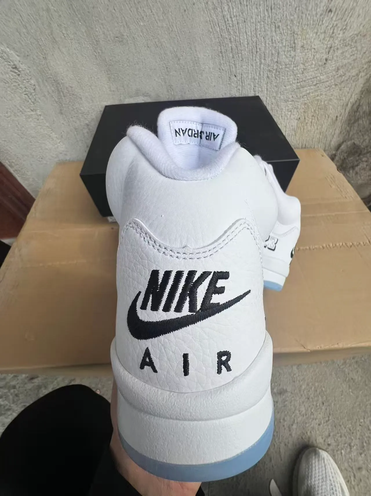 Air Jordan 5 White Light Blue Basketball Shoes 8