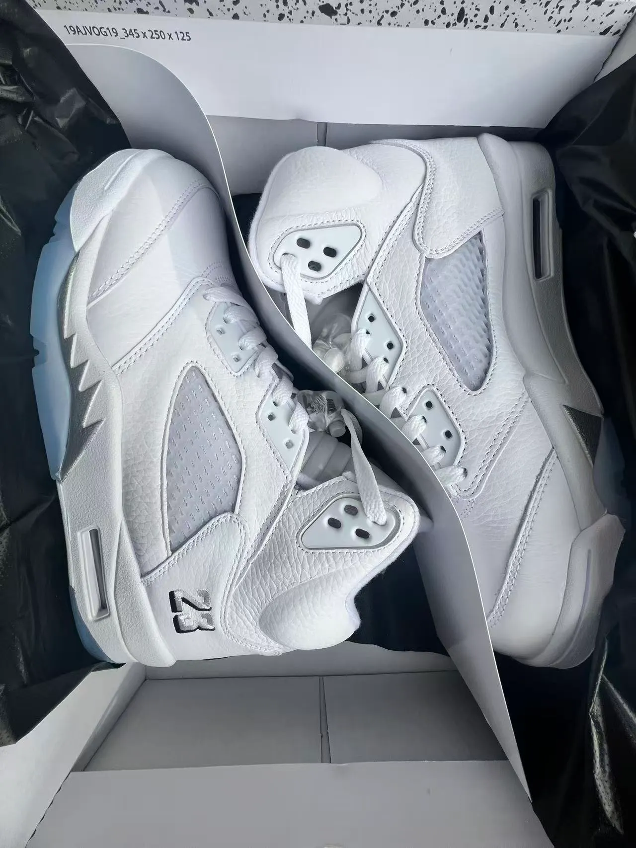 Air Jordan 5 White Light Blue Basketball Shoes 9