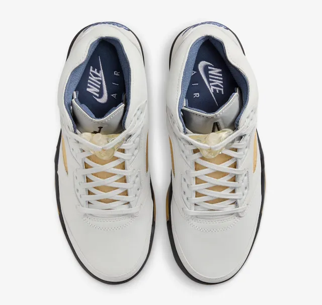Air Jordan 5 White Light Yellow Black Blue Basketball Shoes 11
