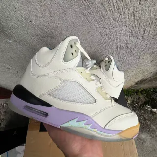 Air Jordan 5 White Purple Gum Basketball Shoes
