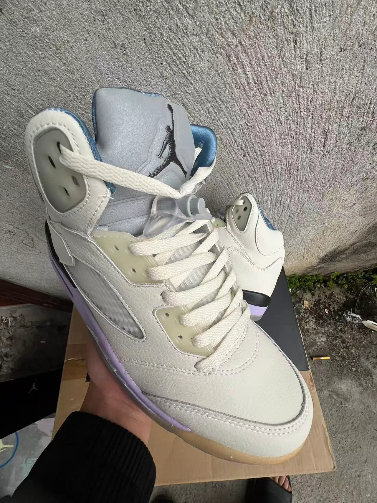 Air Jordan 5 White Purple Gum Basketball Shoes 2