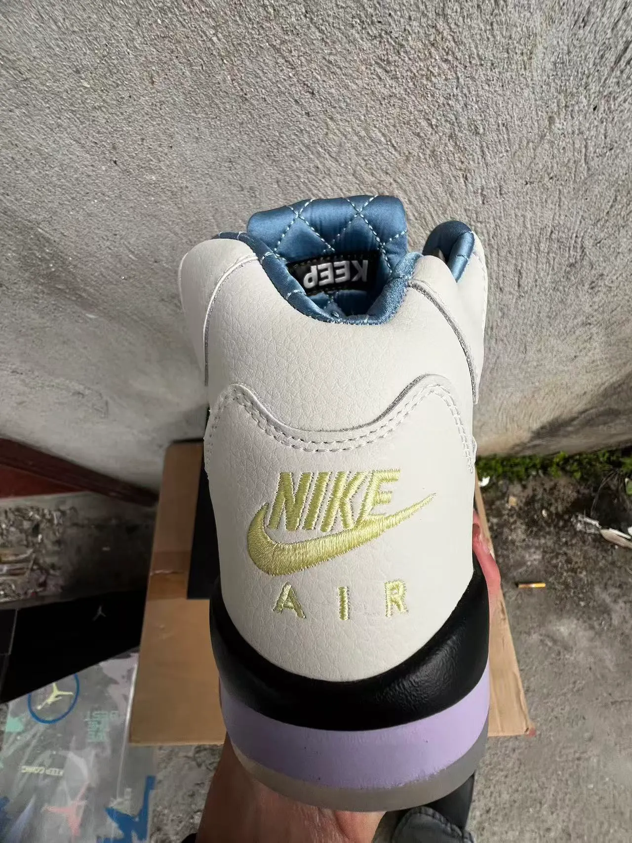 Air Jordan 5 White Purple Gum Basketball Shoes 8
