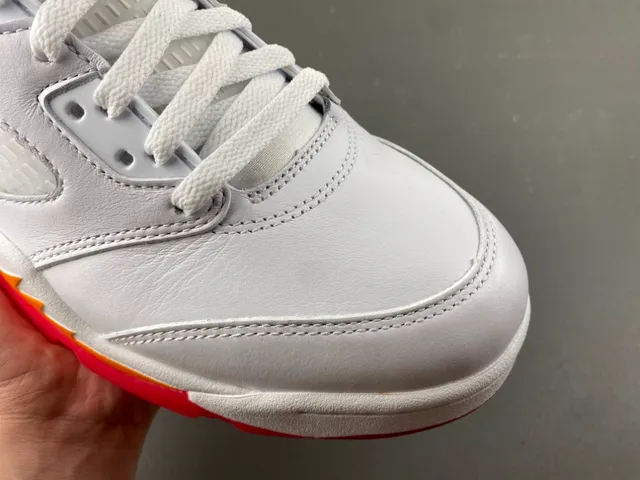 Air Jordan 5 White Red Orange Basketball Shoes 2