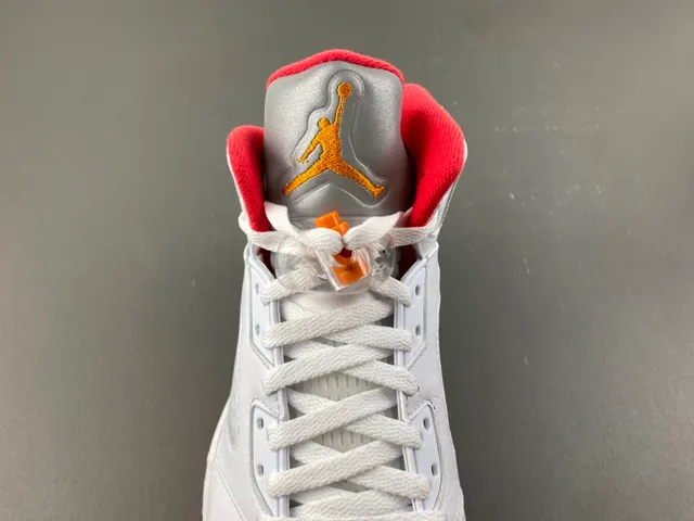 Air Jordan 5 White Red Orange Basketball Shoes 6