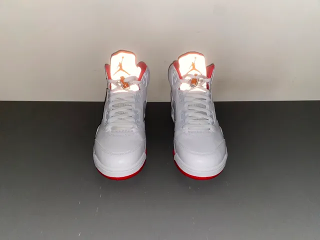 Air Jordan 5 White Red Orange Basketball Shoes 11