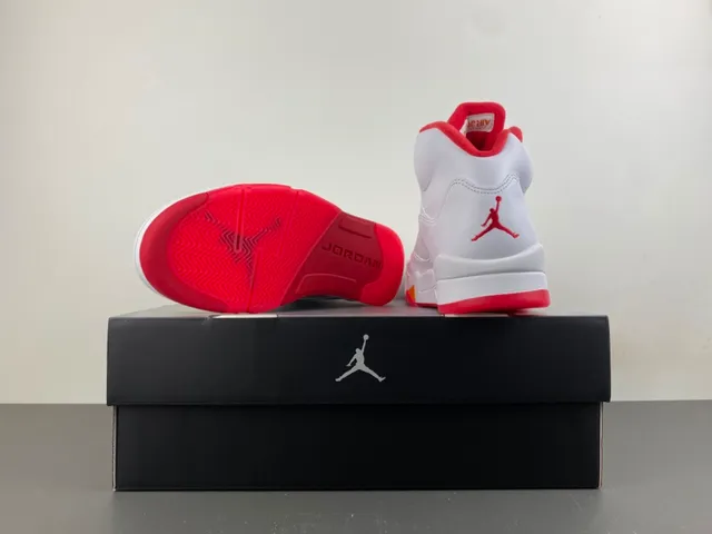 Air Jordan 5 White Red Orange Basketball Shoes 17