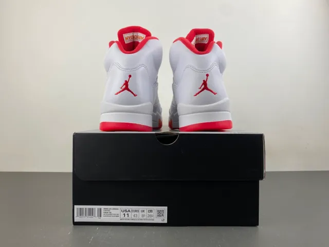 Air Jordan 5 White Red Orange Basketball Shoes 18