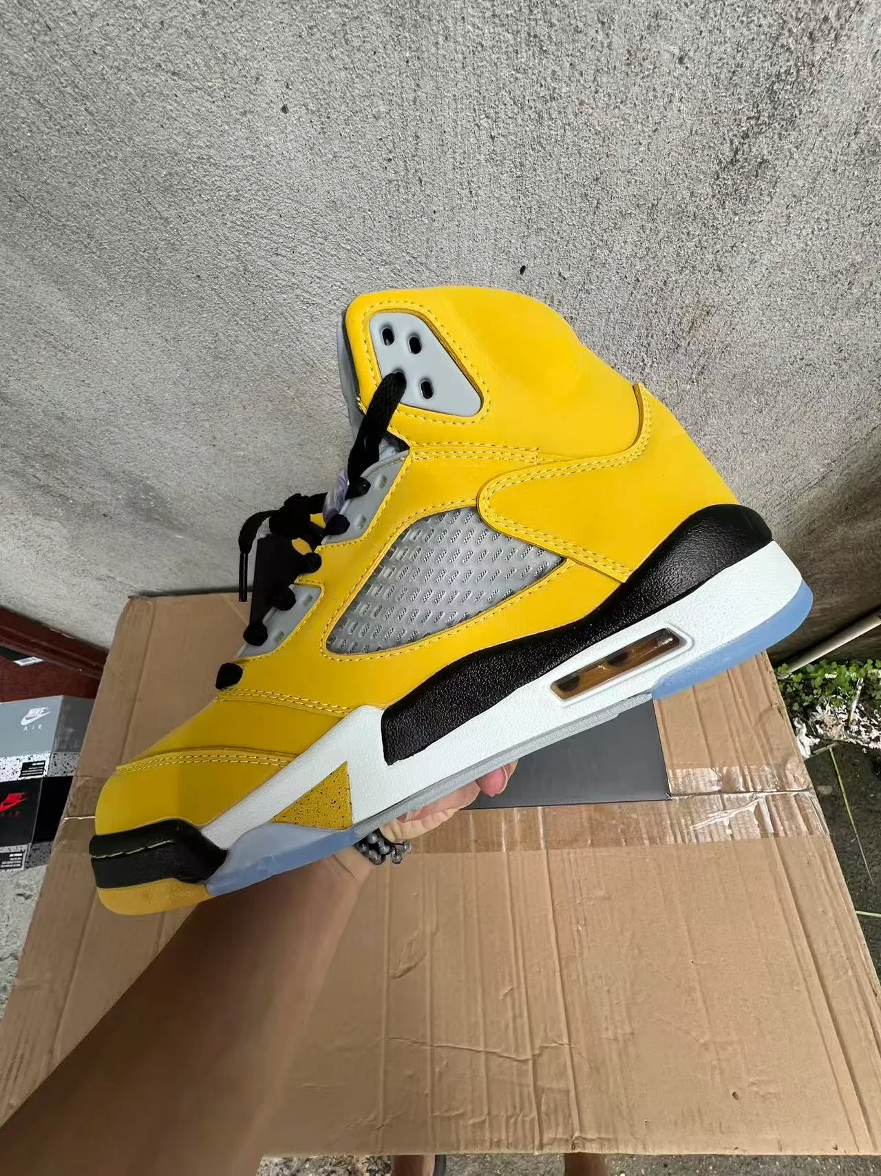Air Jordan 5 Amarillo Negro Blanco Zapatillas de Baloncesto 8