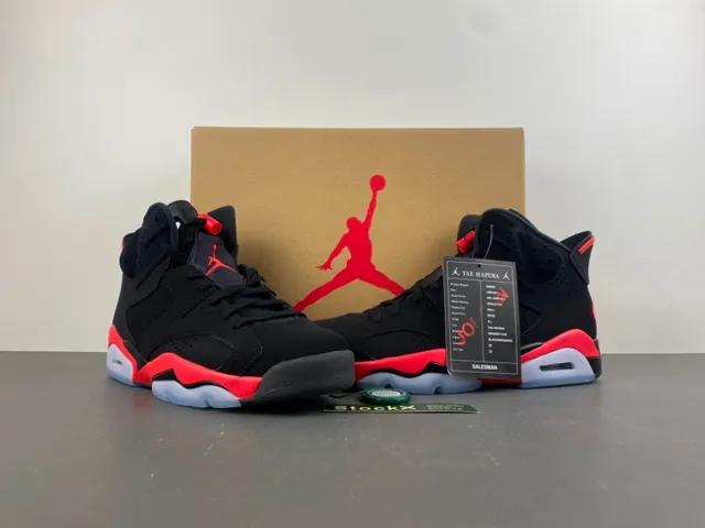 Air Jordan 6 Black Red Ice Basketball Shoes 13