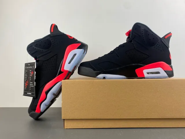 Air Jordan 6 Black Red Ice Basketball Shoes 14