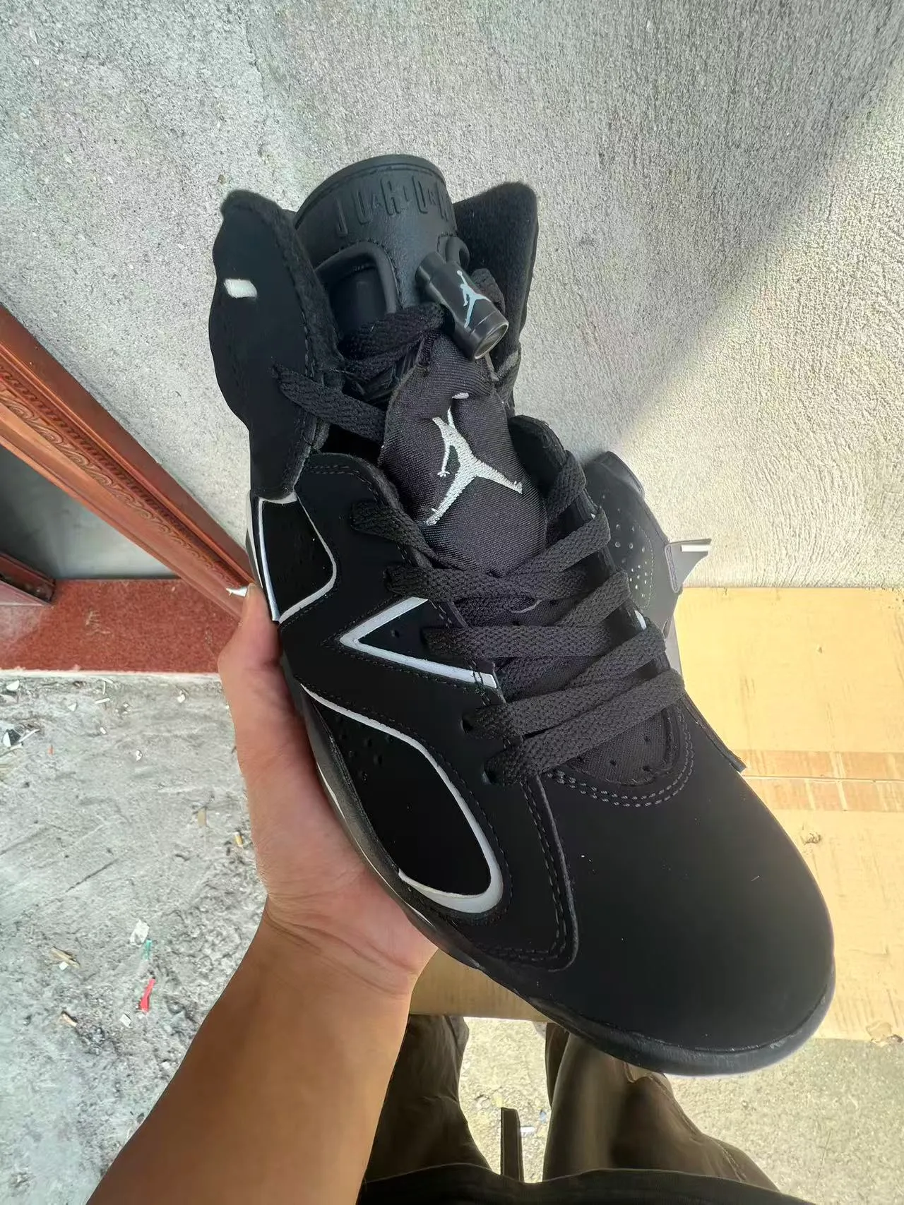 Air Jordan 6 Black White Perforated Basketball Shoes 2