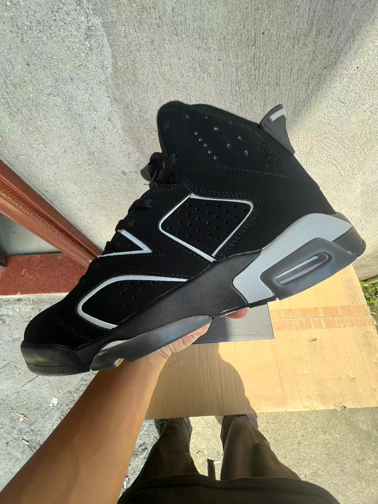 Air Jordan 6 Black White Perforated Basketball Shoes 5