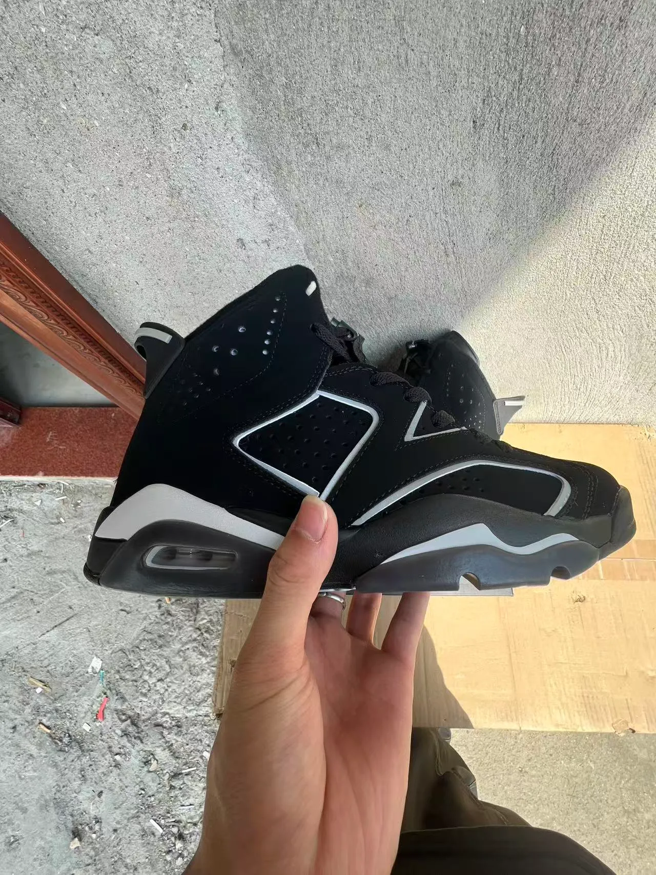 Air Jordan 6 Black White Perforated Basketball Shoes 7