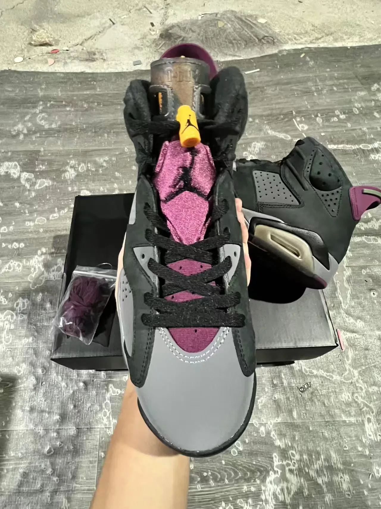 Air Jordan 6 Dark Olive et Purple Chaussures de Basketball 3